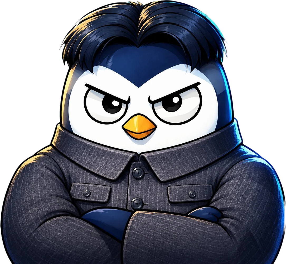 The official portrait of No Chill Phil, arms crossed, glaring